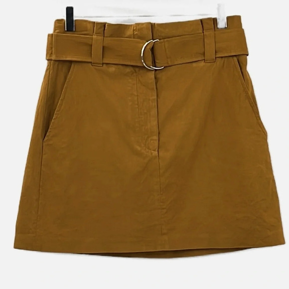 A.L.C. Bryce Belted Mini Skirt in Gold - Size 6 - Picture 3 of 7